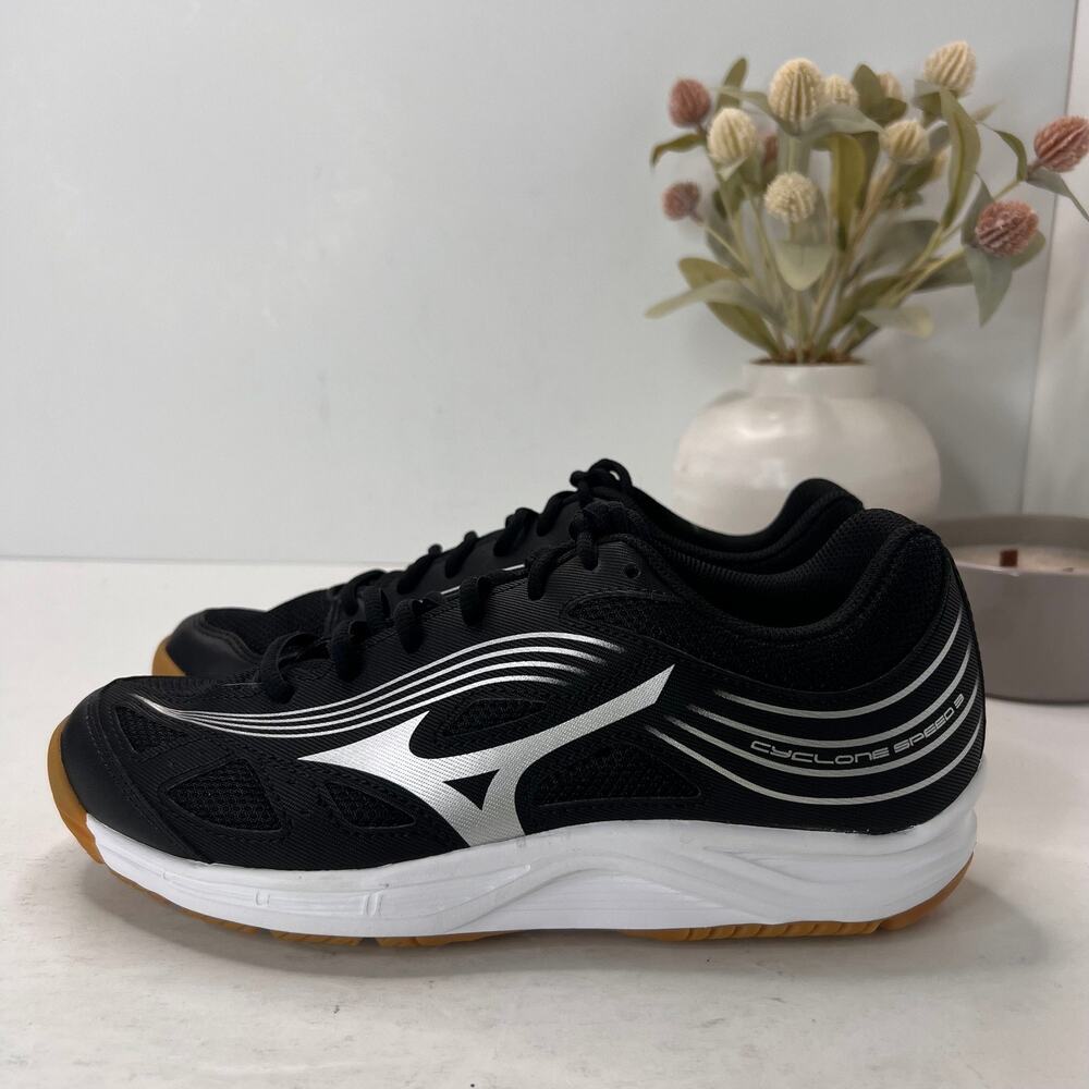 Mizuno Cyclone Speed 3 Volleyball Court Sneakers Black/Silver Women 9 NWOB